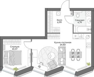 1-BD Apartment Sale, 47.17 sq. m. at Dom na naberezhnoy INSIDER (Insayder), Avtozavodskaya Street, Moscow, Russia #3 1-BD Apartment Sale, 47.17 sq. m. at Dom na naberezhnoy INSIDER (Insayder), Avtozavodskaya Street, Moscow, Russia #3
