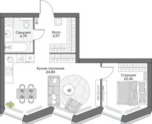 1-BD Apartment Sale, 47.15 sq. m. at Dom na naberezhnoy INSIDER (Insayder), Avtozavodskaya Street, Moscow, Russia #3 1-BD Apartment Sale, 47.15 sq. m. at Dom na naberezhnoy INSIDER (Insayder), Avtozavodskaya Street, Moscow, Russia #3