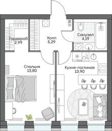 1-BD Apartment Sale, 47.15 sq. m. at Dom na naberezhnoy INSIDER (Insayder), Avtozavodskaya Street, Moscow, Russia #2