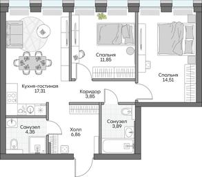 2-BD Apartment Sale, 60.31 sq. m. at Dom na naberezhnoy INSIDER (Insayder), Avtozavodskaya Street, Moscow, Russia #3 2-BD Apartment Sale, 60.31 sq. m. at Dom na naberezhnoy INSIDER (Insayder), Avtozavodskaya Street, Moscow, Russia #3