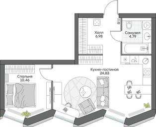 1-BD Apartment Sale, 48.44 sq. m. at Dom na naberezhnoy INSIDER (Insayder), Avtozavodskaya Street, Moscow, Russia #2 1-BD Apartment Sale, 48.44 sq. m. at Dom na naberezhnoy INSIDER (Insayder), Avtozavodskaya Street, Moscow, Russia #2