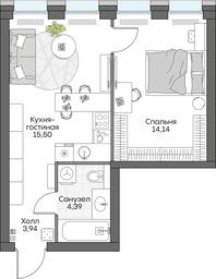 1-BD Apartment Sale, 47.14 sq. m. at Dom na naberezhnoy INSIDER (Insayder), Avtozavodskaya Street, Moscow, Russia #2