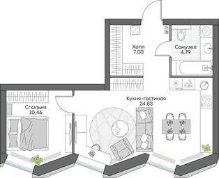 1-BD Apartment Sale, 47.14 sq. m. at Dom na naberezhnoy INSIDER (Insayder), Avtozavodskaya Street, Moscow, Russia #4