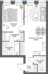 1-BD Apartment Sale, 52.34 sq. m. at Dom na naberezhnoy INSIDER (Insayder), Avtozavodskaya Street, Moscow, Russia #3 1-BD Apartment Sale, 52.34 sq. m. at Dom na naberezhnoy INSIDER (Insayder), Avtozavodskaya Street, Moscow, Russia #3