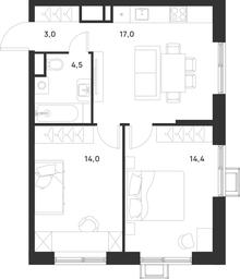 1-BD Apartment Sale, 52.9 sq. m. at Газопровод, Sosenskoye Settlement, Moscow, Russia #4
