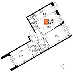 3-BD Apartment Sale, 65.8平方米 at Datskiy Kvartal, Datskiy Kvartal Residential Complex, posyolok Nagornoye, Mytishi Urban District, Moscow Region, Russia #2 3-BD Apartment Sale, 65.8平方米 at Datskiy Kvartal, Datskiy Kvartal Residential Complex, posyolok Nagornoye, Mytishi Urban District, Moscow Region, Russia #2