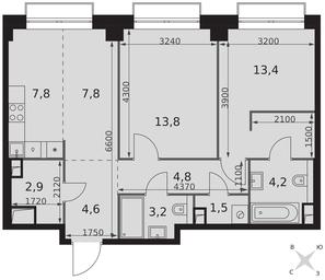 2-BD Apartment Sale, 64 sq. m. at Sydney City, Shenogina Street, 2, Moscow, Russia #4
