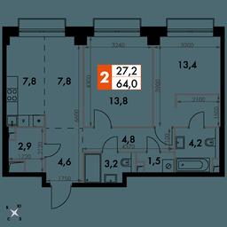 2-BD Apartment Sale, 64 sq. m. at Sydney City, Shenogina Street, 2, Moscow, Russia #2