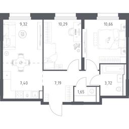 1-BD Apartment Sale, 50.23平方米 at Kvartal Strogino, zhiloy kompleks Kvartal Strogino, Krasnogorsk, Moscow Region, Russia #2