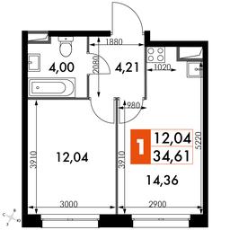 1-BD Apartment Sale, 34.61 sq. m. at Dvizhenie. Govorovo, Центральная улица, 47, деревня Говорово, поселение Московский, Москва, Россия #4