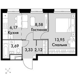 2-BD Apartment Sale, 37.84平方米 at Dvizhenie. Govorovo, Центральная улица, 47, деревня Говорово, поселение Московский, Москва, Россия #3 2-BD Apartment Sale, 37.84平方米 at Dvizhenie. Govorovo, Центральная улица, 47, деревня Говорово, поселение Московский, Москва, Россия #3