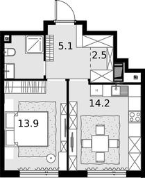 1-BD Apartment Sale, 38.8 sq. m. at Malevich, Otradnaya Street, 8, Moscow, Russia #3 1-BD Apartment Sale, 38.8 sq. m. at Malevich, Otradnaya Street, 8, Moscow, Russia #3