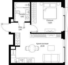 1-BD Apartment Sale, 41.3 sq. m. at Multikvartal CITYZEN, Vishnyovaya Street, Moscow, Russia #3 1-BD Apartment Sale, 41.3 sq. m. at Multikvartal CITYZEN, Vishnyovaya Street, Moscow, Russia #3
