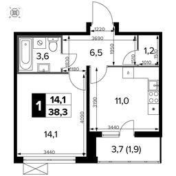 1-BD Apartment Sale, 38.4平方米 at Pervyi Leningradskiy, Pervy Leningradskiy Residential Complex, Moscow, Russia #2 1-BD Apartment Sale, 38.4平方米 at Pervyi Leningradskiy, Pervy Leningradskiy Residential Complex, Moscow, Russia #2