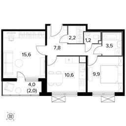 2-BD Apartment Sale, 53.2平方米 at Pervyi Leningradskiy, Pervy Leningradskiy Residential Complex, Moscow, Russia #3 2-BD Apartment Sale, 53.2平方米 at Pervyi Leningradskiy, Pervy Leningradskiy Residential Complex, Moscow, Russia #3