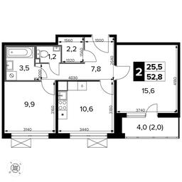 2-BD Apartment Sale, 53.2平方米 at Pervyi Leningradskiy, Pervy Leningradskiy Residential Complex, Moscow, Russia #2
