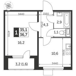 1-BD Apartment Sale, 36.9平方米 at Pervyi Lermontovskiy, zhiloy kompleks 1-y Lermontovskiy, Lyubertsy, Moscow Region, Russia #2 1-BD Apartment Sale, 36.9平方米 at Pervyi Lermontovskiy, zhiloy kompleks 1-y Lermontovskiy, Lyubertsy, Moscow Region, Russia #2