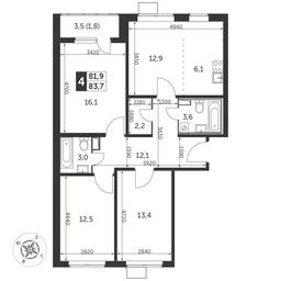4-BD Apartment Sale, 83.7 sq. m. at Pervyi Lermontovskiy, zhiloy kompleks 1-y Lermontovskiy, Lyubertsy, Moscow Region, Russia #2 4-BD Apartment Sale, 83.7 sq. m. at Pervyi Lermontovskiy, zhiloy kompleks 1-y Lermontovskiy, Lyubertsy, Moscow Region, Russia #2