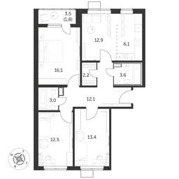 4-BD Apartment Sale, 83.7 sq. m. at Pervyi Lermontovskiy, zhiloy kompleks 1-y Lermontovskiy, Lyubertsy, Moscow Region, Russia #3 4-BD Apartment Sale, 83.7 sq. m. at Pervyi Lermontovskiy, zhiloy kompleks 1-y Lermontovskiy, Lyubertsy, Moscow Region, Russia #3