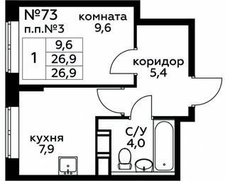 Продажа квартиры, 26,9 м² в ЖК «Цветочные Поляны», квартал № 23, поселение Филимонковское, Москва, Россия #2 Продажа квартиры, 26,9 м² в ЖК «Цветочные Поляны», квартал № 23, поселение Филимонковское, Москва, Россия #2