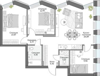 3-BD Apartment Sale, 75.25 sq. m. at Dom na naberezhnoy INSIDER (Insayder), Avtozavodskaya Street, Moscow, Russia #3 3-BD Apartment Sale, 75.25 sq. m. at Dom na naberezhnoy INSIDER (Insayder), Avtozavodskaya Street, Moscow, Russia #3