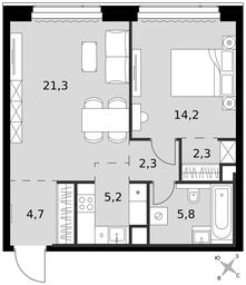 2-BD Apartment Sale, 55.8 sq. m. at Amber City, 3rd Khoroshyovsky Drive, 3А, Moscow, Russia #3 2-BD Apartment Sale, 55.8 sq. m. at Amber City, 3rd Khoroshyovsky Drive, 3А, Moscow, Russia #3