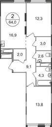 2-BD Apartment Sale, 64平方米 at Pervyi Moskovskiy, ulitsa Bianki, 1, Moskovskiy, Moscow, Russia #2 2-BD Apartment Sale, 64平方米 at Pervyi Moskovskiy, ulitsa Bianki, 1, Moskovskiy, Moscow, Russia #2