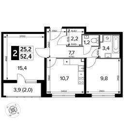 2-BD Apartment Sale, 52.2 sq. m. at Yzhnaya Bitsa, Yuzhnaya Bitsa Residential Complex, posyolok Bittsa, Leninskiy City District, Moscow Region, Russia #2 2-BD Apartment Sale, 52.2 sq. m. at Yzhnaya Bitsa, Yuzhnaya Bitsa Residential Complex, posyolok Bittsa, Leninskiy City District, Moscow Region, Russia #2