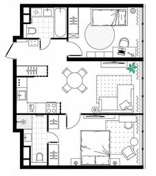2-BD Apartment Sale, 59.8平方米 at MirrorZdanie, Oktyabrskaya Street, 98, Moscow, Russia #4