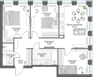 3-BD Apartment Sale, 75.59 sq. m. at Dom na naberezhnoy INSIDER (Insayder), Avtozavodskaya Street, Moscow, Russia #2 3-BD Apartment Sale, 75.59 sq. m. at Dom na naberezhnoy INSIDER (Insayder), Avtozavodskaya Street, Moscow, Russia #2