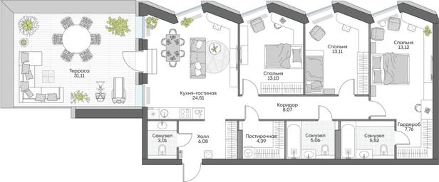3-BD Apartment Sale, 134.68 sq. m. at Dom na naberezhnoy INSIDER (Insayder), Avtozavodskaya Street, Moscow, Russia #3 3-BD Apartment Sale, 134.68 sq. m. at Dom na naberezhnoy INSIDER (Insayder), Avtozavodskaya Street, Moscow, Russia #3