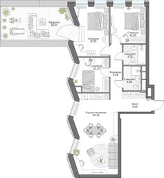 3-BD Apartment Sale, 102.96平方米 at Dom na naberezhnoy INSIDER (Insayder), Avtozavodskaya Street, Moscow, Russia #4