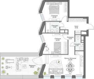 2-BD Apartment Sale, 88.1 sq. m. at Dom na naberezhnoy INSIDER (Insayder), Avtozavodskaya Street, Moscow, Russia #4