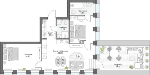 2-BD Apartment Sale, 81.22 sq. m. at Dom na naberezhnoy INSIDER (Insayder), Avtozavodskaya Street, Moscow, Russia #4