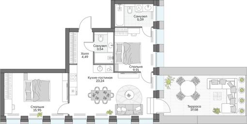2-BD Apartment Sale, 81.22 sq. m. at Dom na naberezhnoy INSIDER (Insayder), Avtozavodskaya Street, Moscow, Russia #2 2-BD Apartment Sale, 81.22 sq. m. at Dom na naberezhnoy INSIDER (Insayder), Avtozavodskaya Street, Moscow, Russia #2
