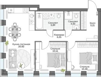 2-BD Apartment Sale, 62.16平方米 at Dom na naberezhnoy INSIDER (Insayder), Avtozavodskaya Street, Moscow, Russia #3 2-BD Apartment Sale, 62.16平方米 at Dom na naberezhnoy INSIDER (Insayder), Avtozavodskaya Street, Moscow, Russia #3
