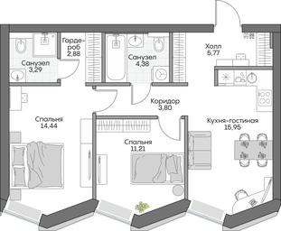2-BD Apartment Sale, 60.46 sq. m. at Dom na naberezhnoy INSIDER (Insayder), Avtozavodskaya Street, Moscow, Russia #4