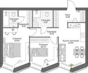 2-BD Apartment Sale, 60.46 sq. m. at Dom na naberezhnoy INSIDER (Insayder), Avtozavodskaya Street, Moscow, Russia #3 2-BD Apartment Sale, 60.46 sq. m. at Dom na naberezhnoy INSIDER (Insayder), Avtozavodskaya Street, Moscow, Russia #3