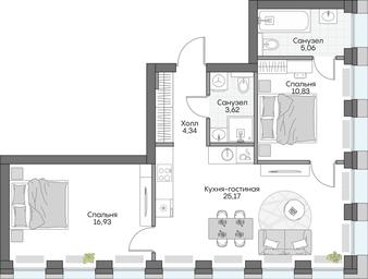 2-BD Apartment Sale, 61.72 sq. m. at Dom na naberezhnoy INSIDER (Insayder), Avtozavodskaya Street, Moscow, Russia #4