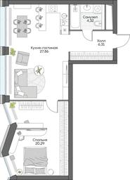 1-BD Apartment Sale, 58.79 sq. m. at Dom na naberezhnoy INSIDER (Insayder), Avtozavodskaya Street, Moscow, Russia #3 1-BD Apartment Sale, 58.79 sq. m. at Dom na naberezhnoy INSIDER (Insayder), Avtozavodskaya Street, Moscow, Russia #3