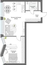 1-BD Apartment Sale, 58.79 sq. m. at Dom na naberezhnoy INSIDER (Insayder), Avtozavodskaya Street, Moscow, Russia #4