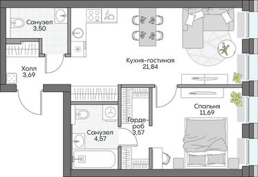 1-BD Apartment Sale, 48.41 sq. m. at Dom na naberezhnoy INSIDER (Insayder), Avtozavodskaya Street, Moscow, Russia #4