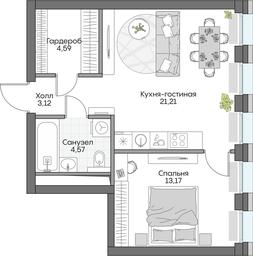 1-BD Apartment Sale, 45.56 sq. m. at Dom na naberezhnoy INSIDER (Insayder), Avtozavodskaya Street, Moscow, Russia #4
