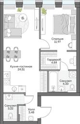 1-BD Apartment Sale, 51.91 sq. m. at Dom na naberezhnoy INSIDER (Insayder), Avtozavodskaya Street, Moscow, Russia #4