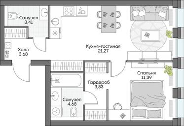 1-BD Apartment Sale, 48.41 sq. m. at Dom na naberezhnoy INSIDER (Insayder), Avtozavodskaya Street, Moscow, Russia #3 1-BD Apartment Sale, 48.41 sq. m. at Dom na naberezhnoy INSIDER (Insayder), Avtozavodskaya Street, Moscow, Russia #3
