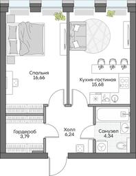 1-BD Apartment Sale, 46.16 sq. m. at Dom na naberezhnoy INSIDER (Insayder), Avtozavodskaya Street, Moscow, Russia #4