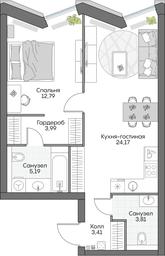 1-BD Apartment Sale, 52.72平方米 at Dom na naberezhnoy INSIDER (Insayder), Avtozavodskaya Street, Moscow, Russia #2