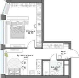 1-BD Apartment Sale, 44.12 sq. m. at Dom na naberezhnoy INSIDER (Insayder), Avtozavodskaya Street, Moscow, Russia #4