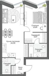 1-BD Apartment Sale, 52.71 sq. m. at Dom na naberezhnoy INSIDER (Insayder), Avtozavodskaya Street, Moscow, Russia #2