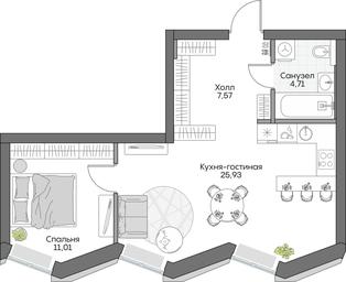 1-BD Apartment Sale, 47.14 sq. m. at Dom na naberezhnoy INSIDER (Insayder), Avtozavodskaya Street, Moscow, Russia #4